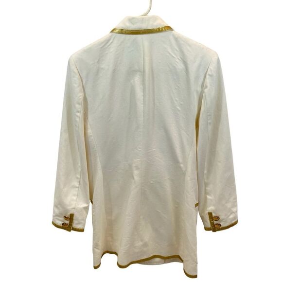 Vintage Lillie Rubin Ivory and Gold Double Breasted Blazer Size 10 Made in USA - Picture 4 of 14